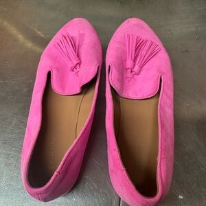 J Crew Pink Tassel Flats size 9